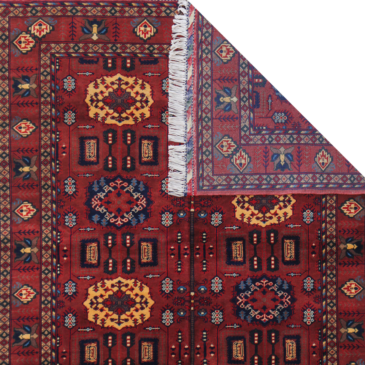 Red Gandomi Design Handwoven Carpet | 6' 5" X 5' 1" 