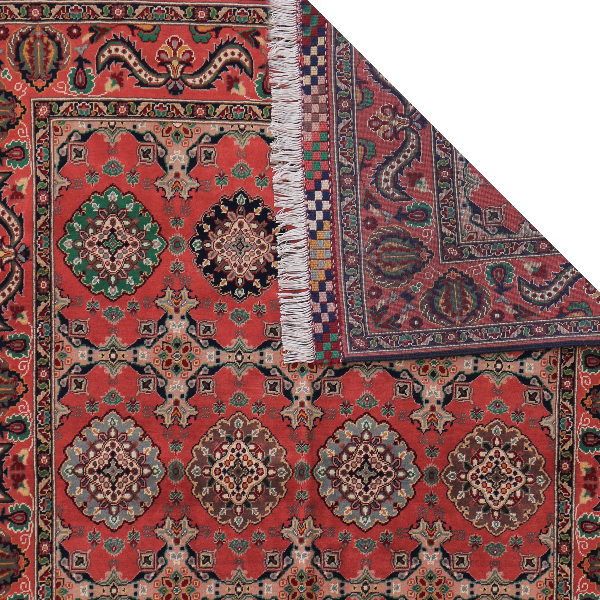 Red Abrisham Design Handwoven Carpet |6' 7" X 5' 1"