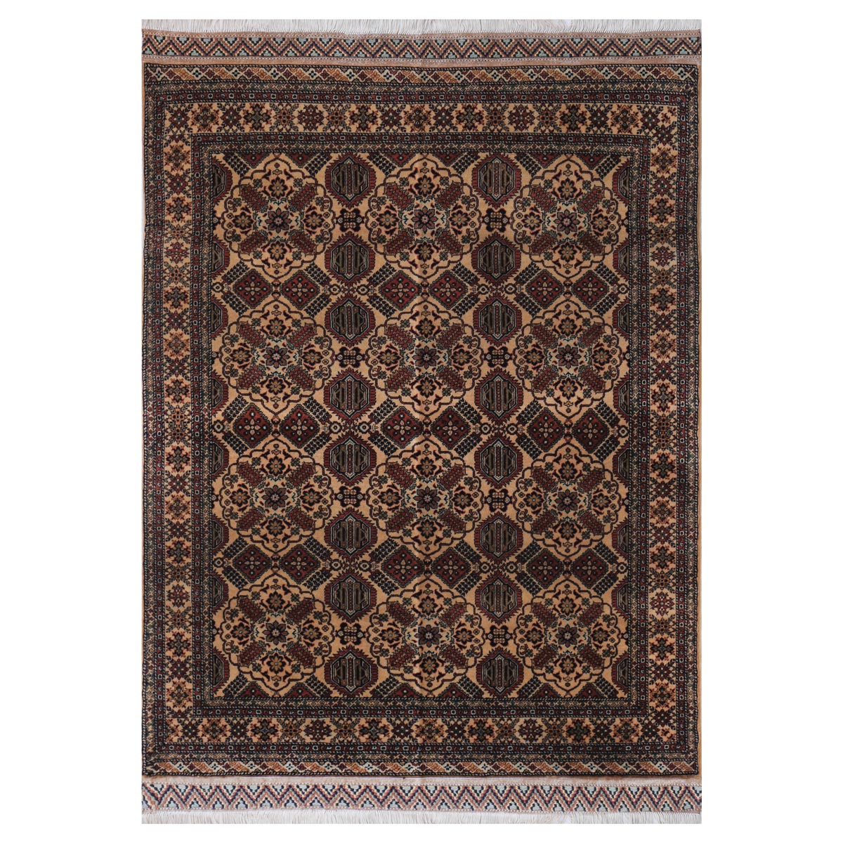 Maroon Patnosi Design Handwoven Carpet | 6' 8" X 5' 3"