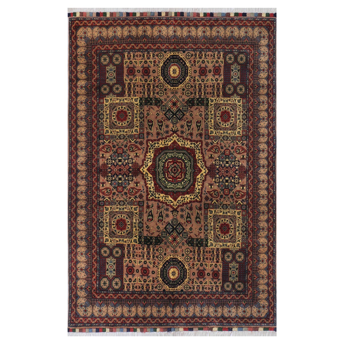Red Mamlok Design Handwoven Carpet | ' 1" X 4' 10"