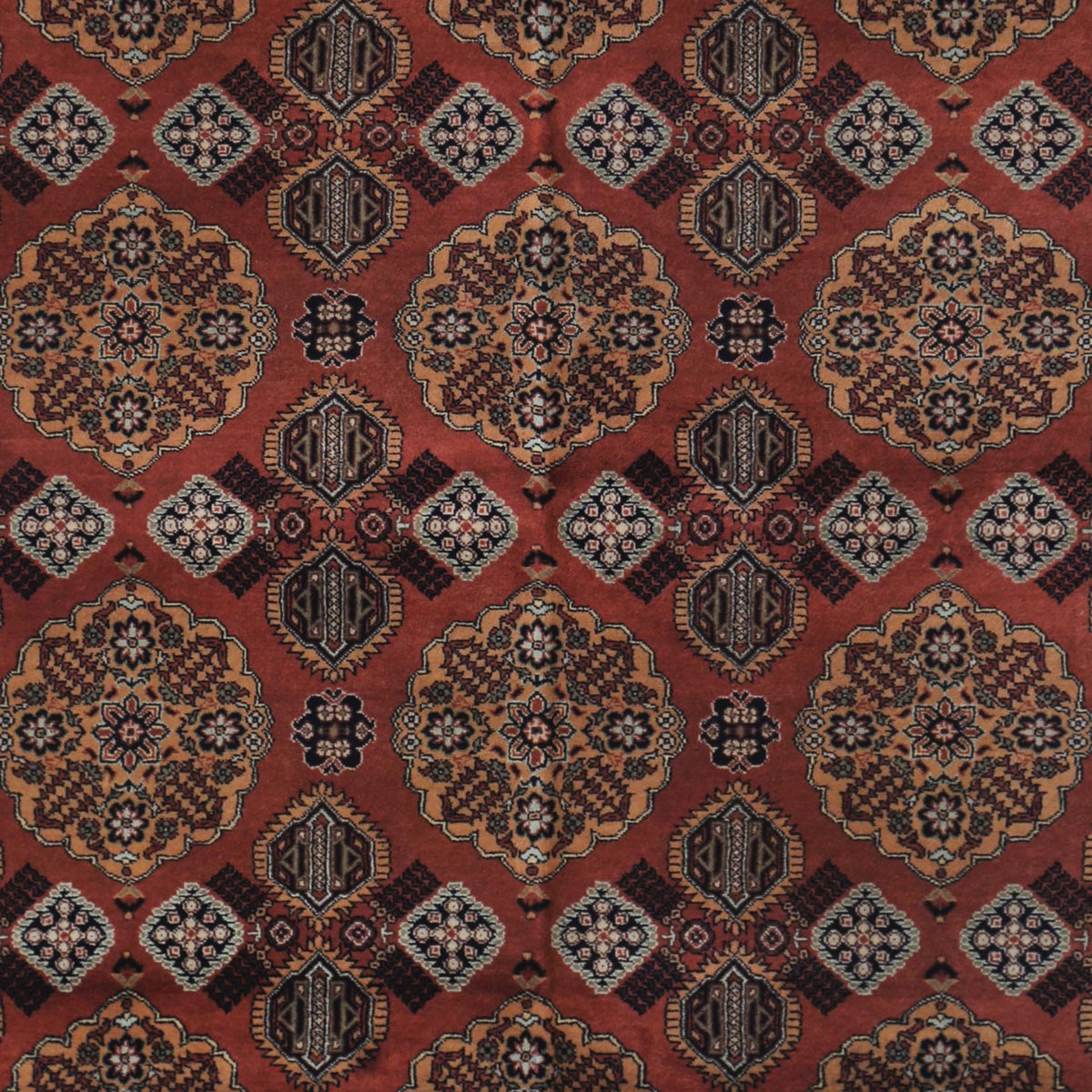 Red Patnosi Design Handwoven Carpet | 6' 4" X 5' 2" 