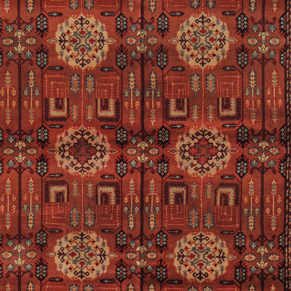 Red Gandomi Design Handwoven Carpet | 6' 8" X 4' 11"