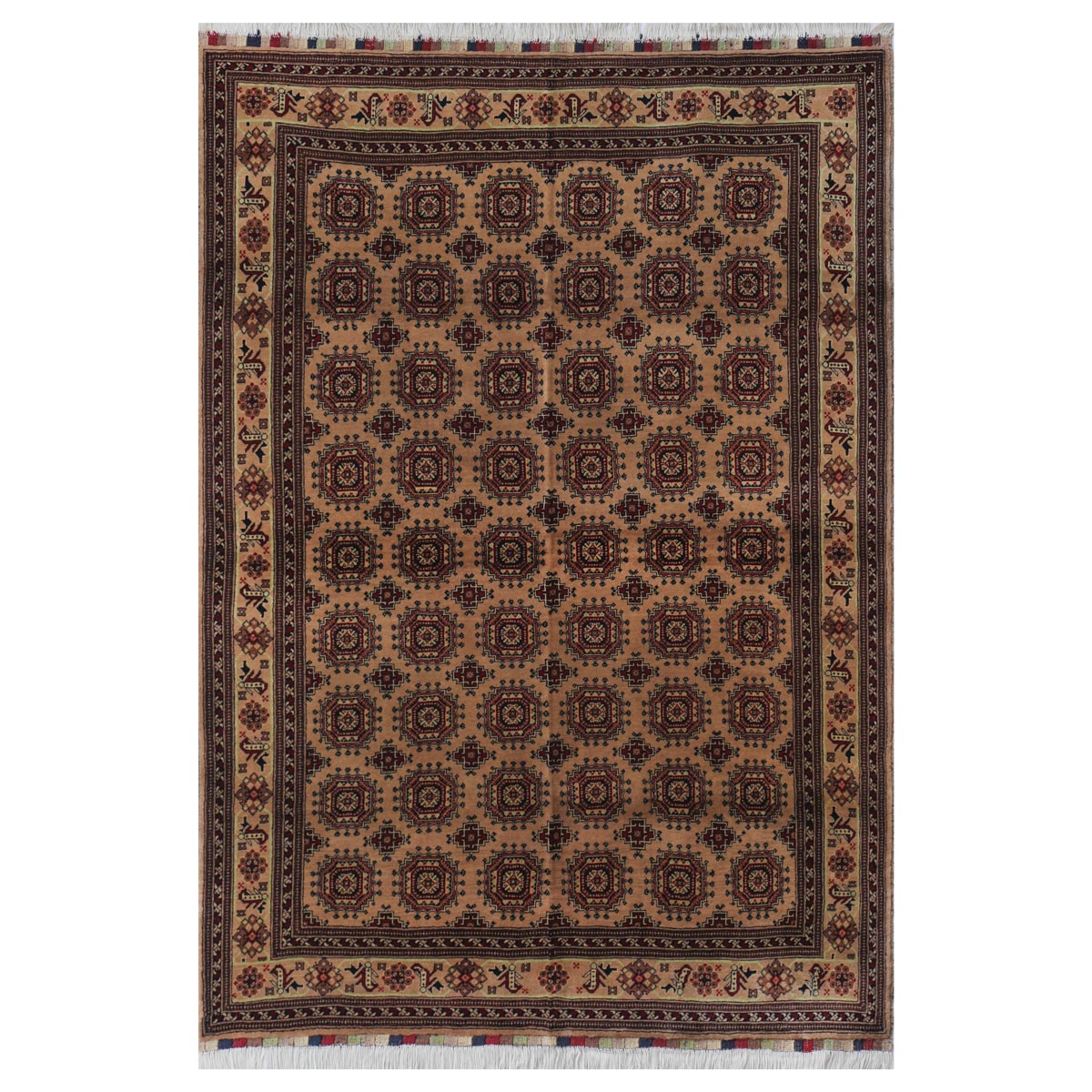 Brown Sariqi Design Handwoven Carpet | 6' 1" X 4' 11" 