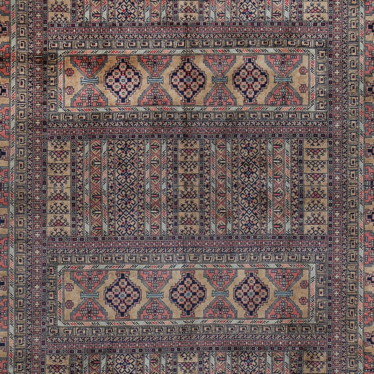 Tan Parda Design Handwoven Carpet | 9' 11" X 6' 7"