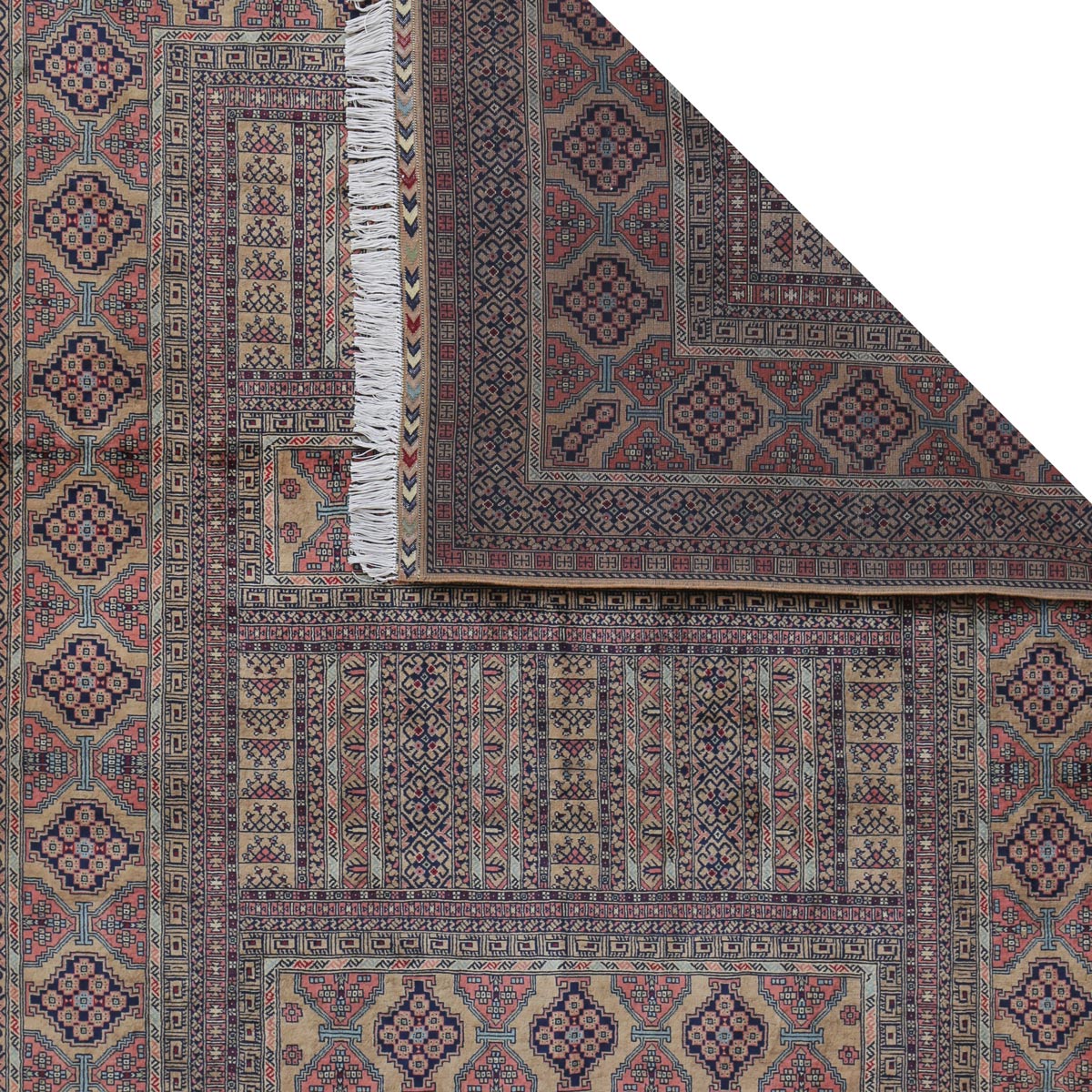 Tan Parda Design Handwoven Carpet | 9' 11" X 6' 7"