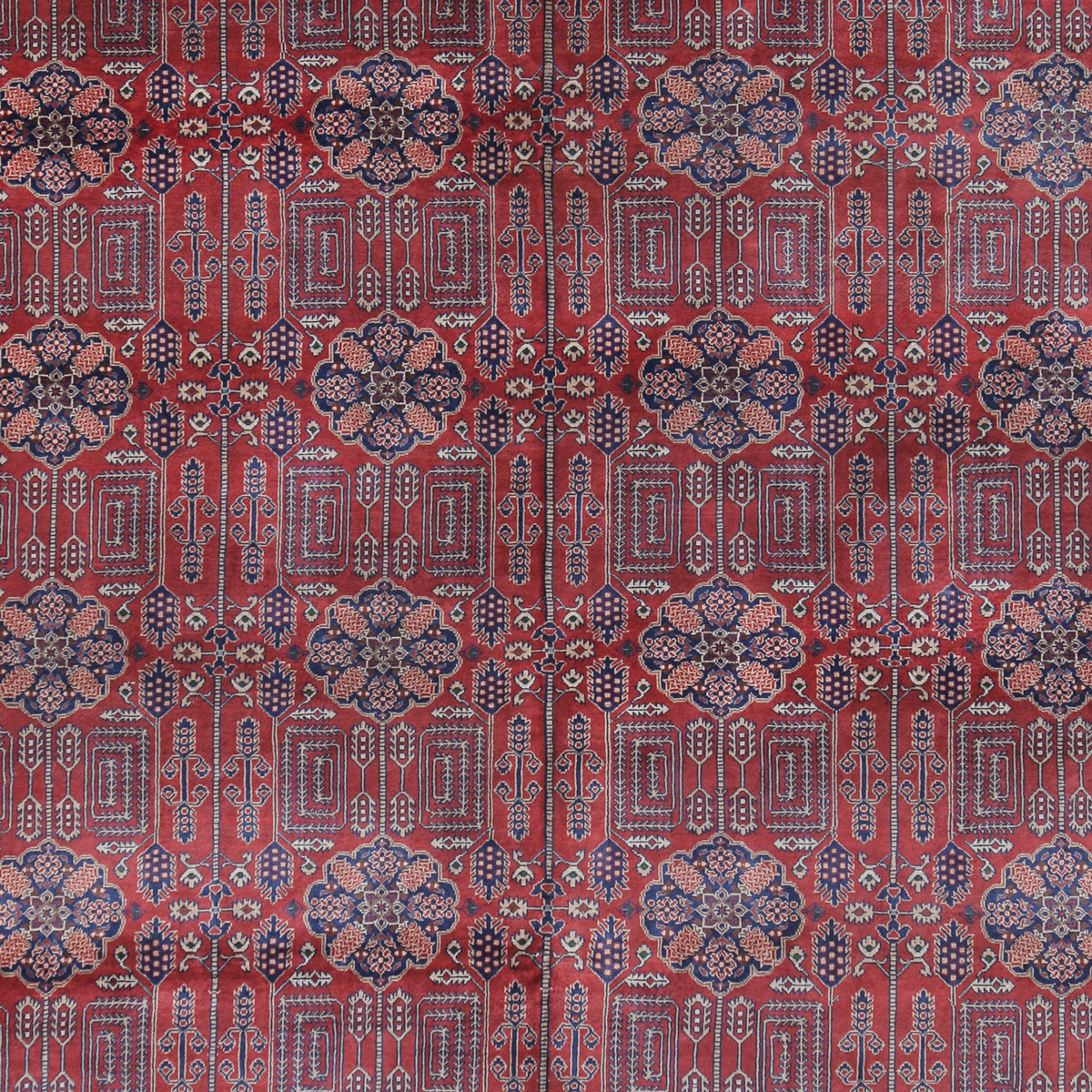 Red Gandomi Design Handwoven Carpet | 13' 7" X 9' 11"