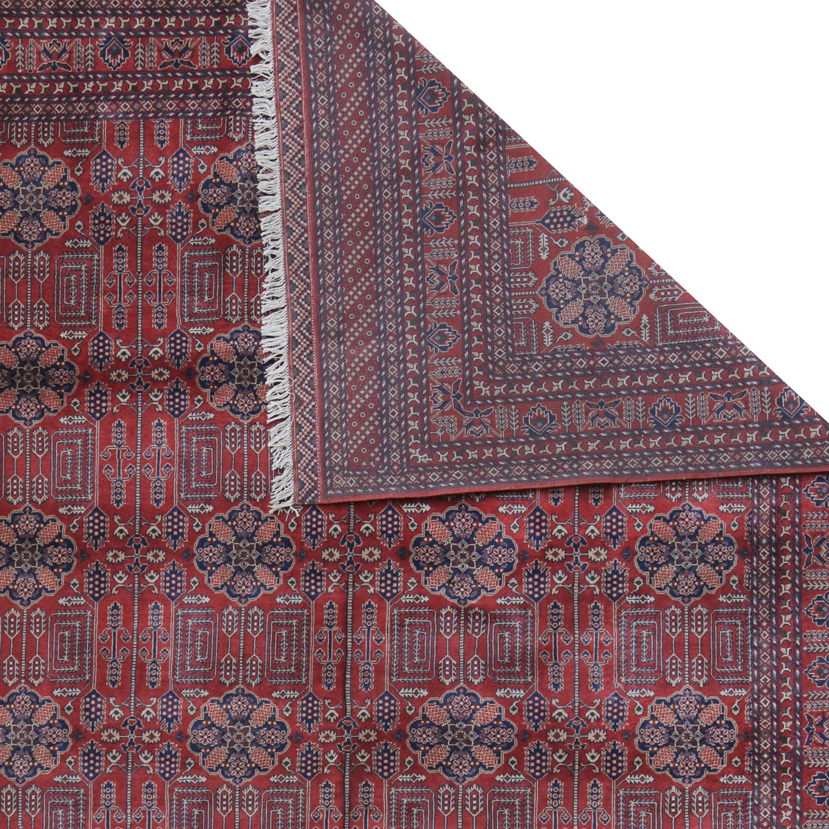 Red Gandomi Design Handwoven Carpet | 13' 7" X 9' 11"
