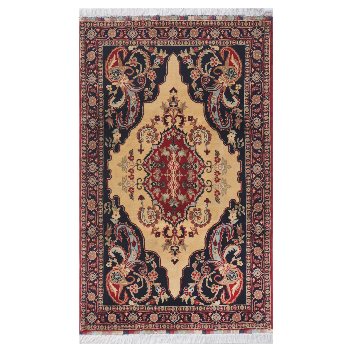 Yellowish Red Yak Gula Design Handwoven Carpet | 5' 6" X 3' 4"