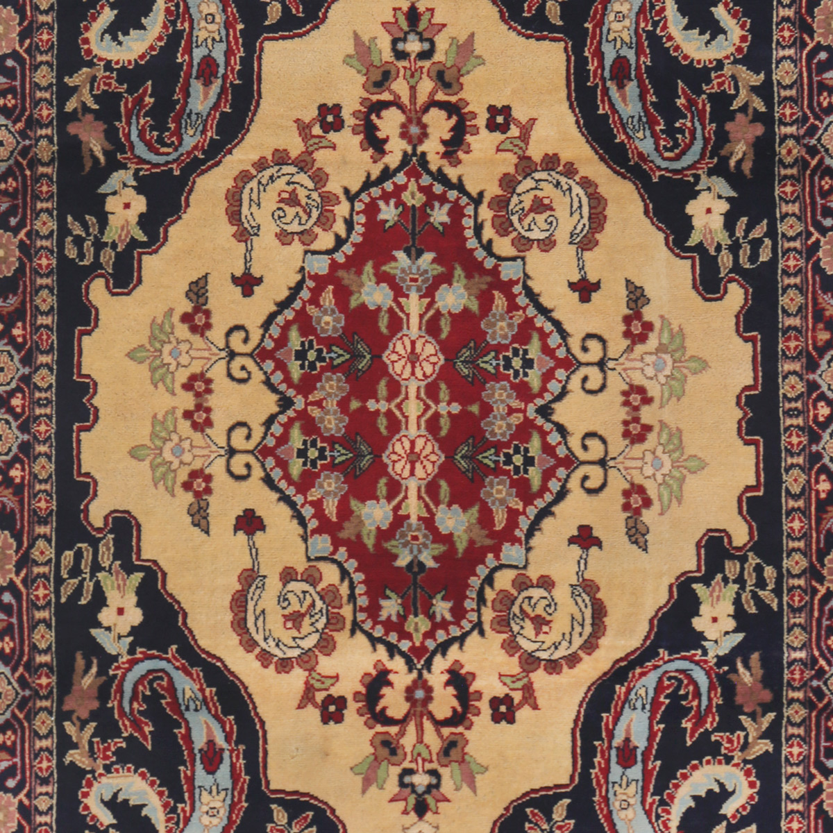 Yellowish Red Yak Gula Design Handwoven Carpet | 5' 6" X 3' 4"