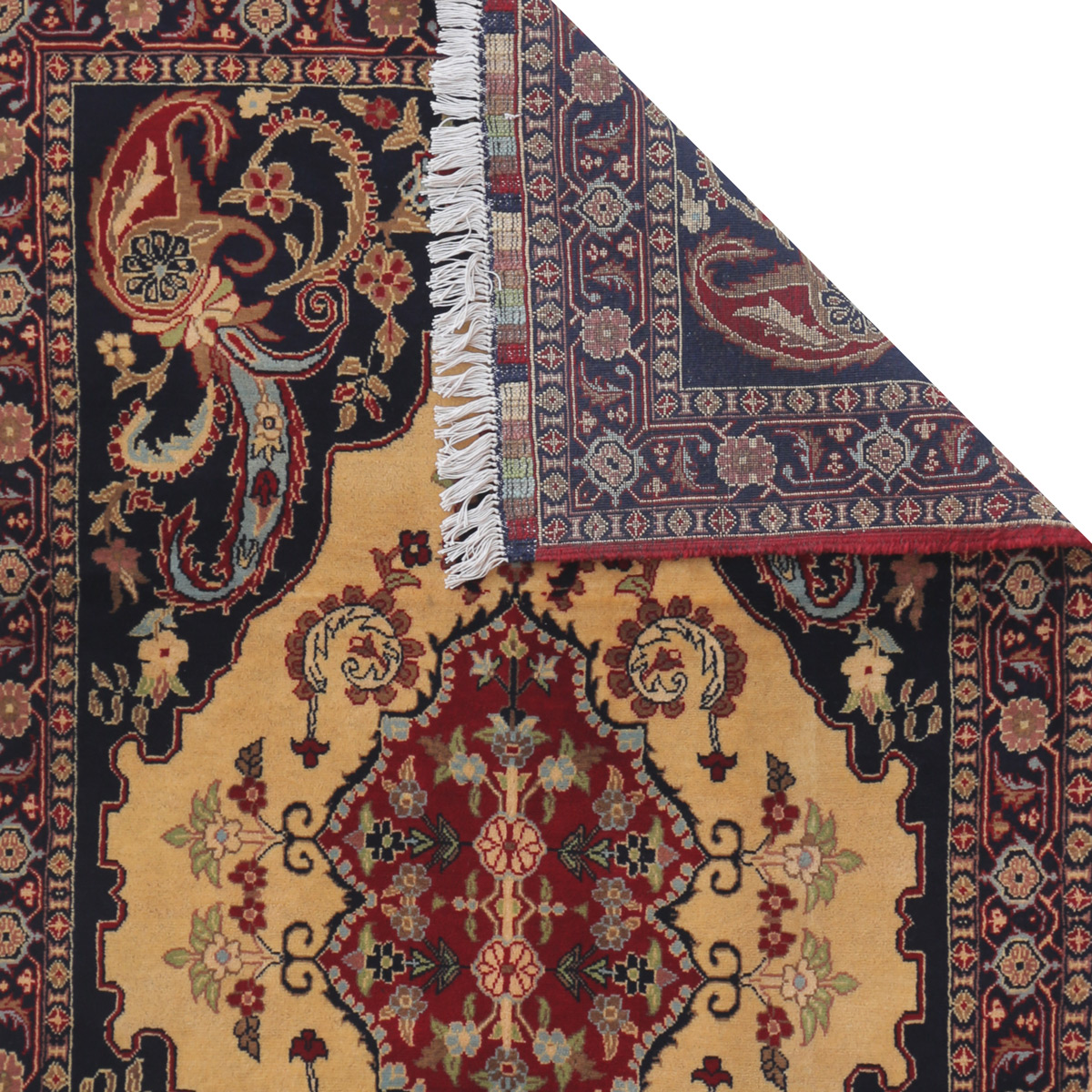 Yellowish Red Yak Gula Design Handwoven Carpet | 5' 6" X 3' 4"