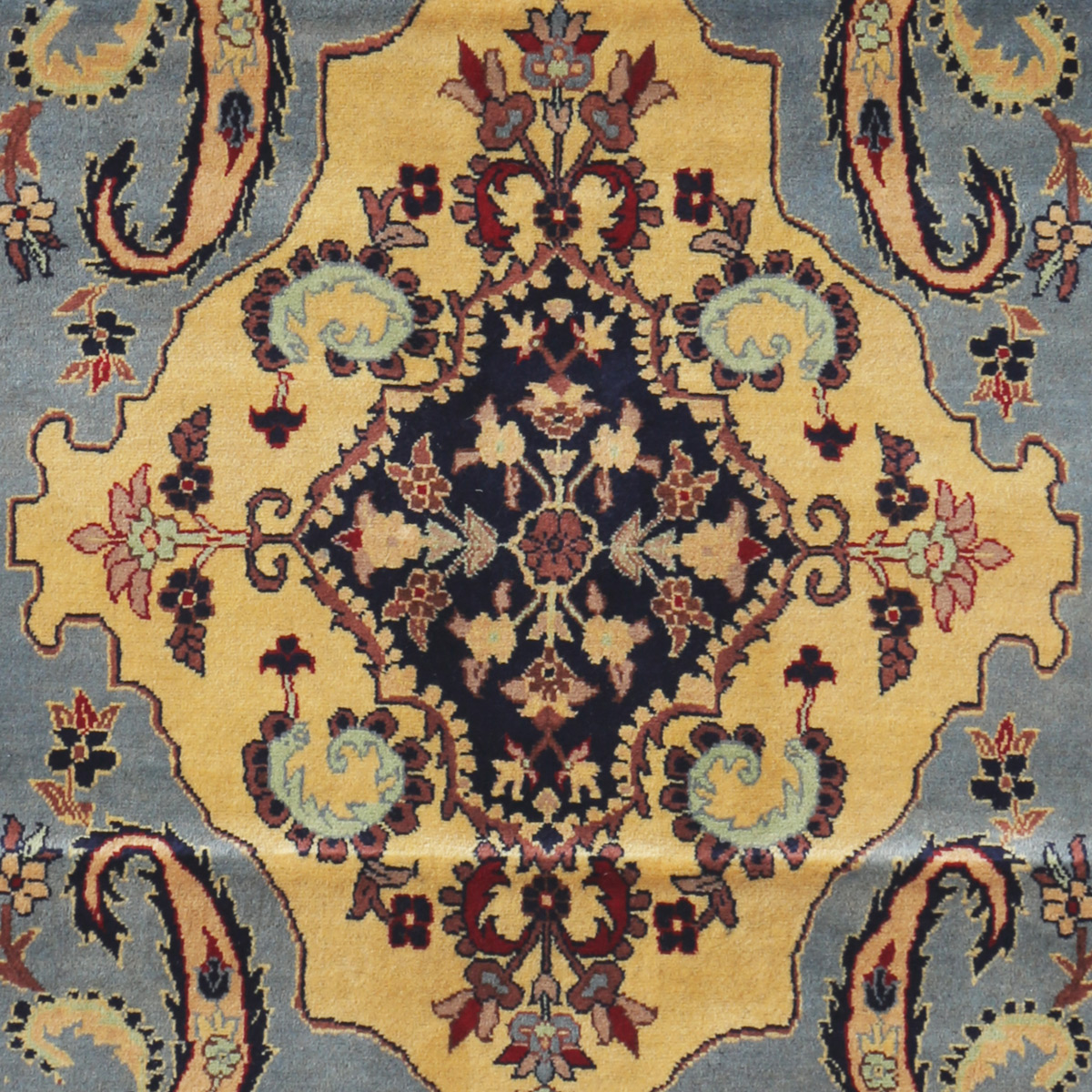 Sky Blue Yak Gula Design Handwoven Carpet | 4' 11" X 3' 3" 