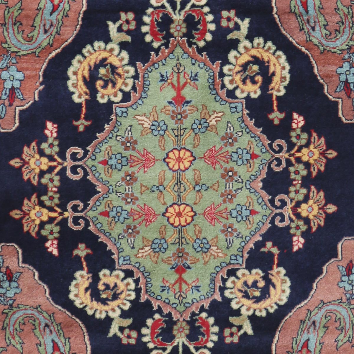 Tea Rose Yak Gula Design Handwoven Carpet | 4' 11" X 3' 4" 