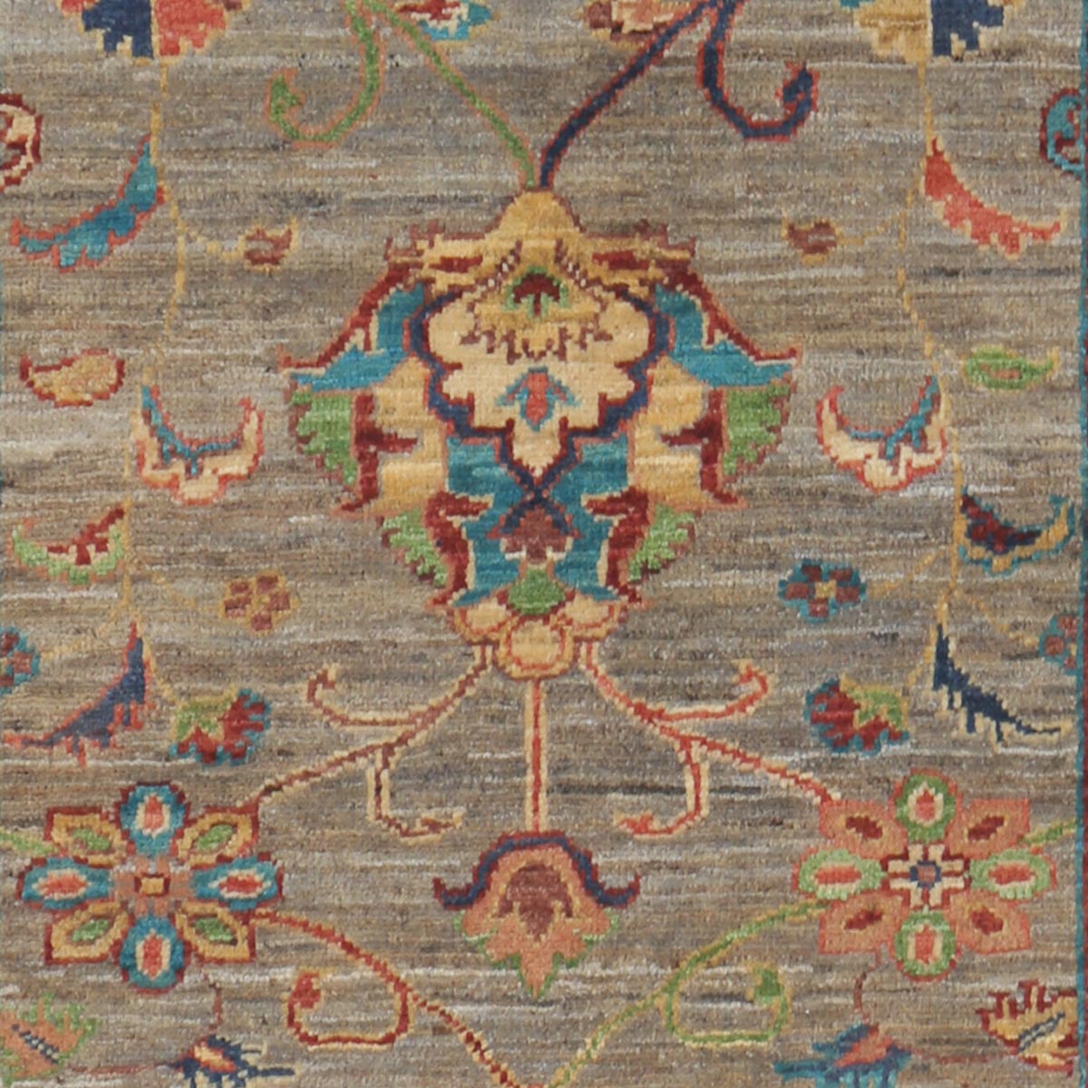 Cream Chobi Design Handwoven Carpet | 4' 7" X 3' 3"