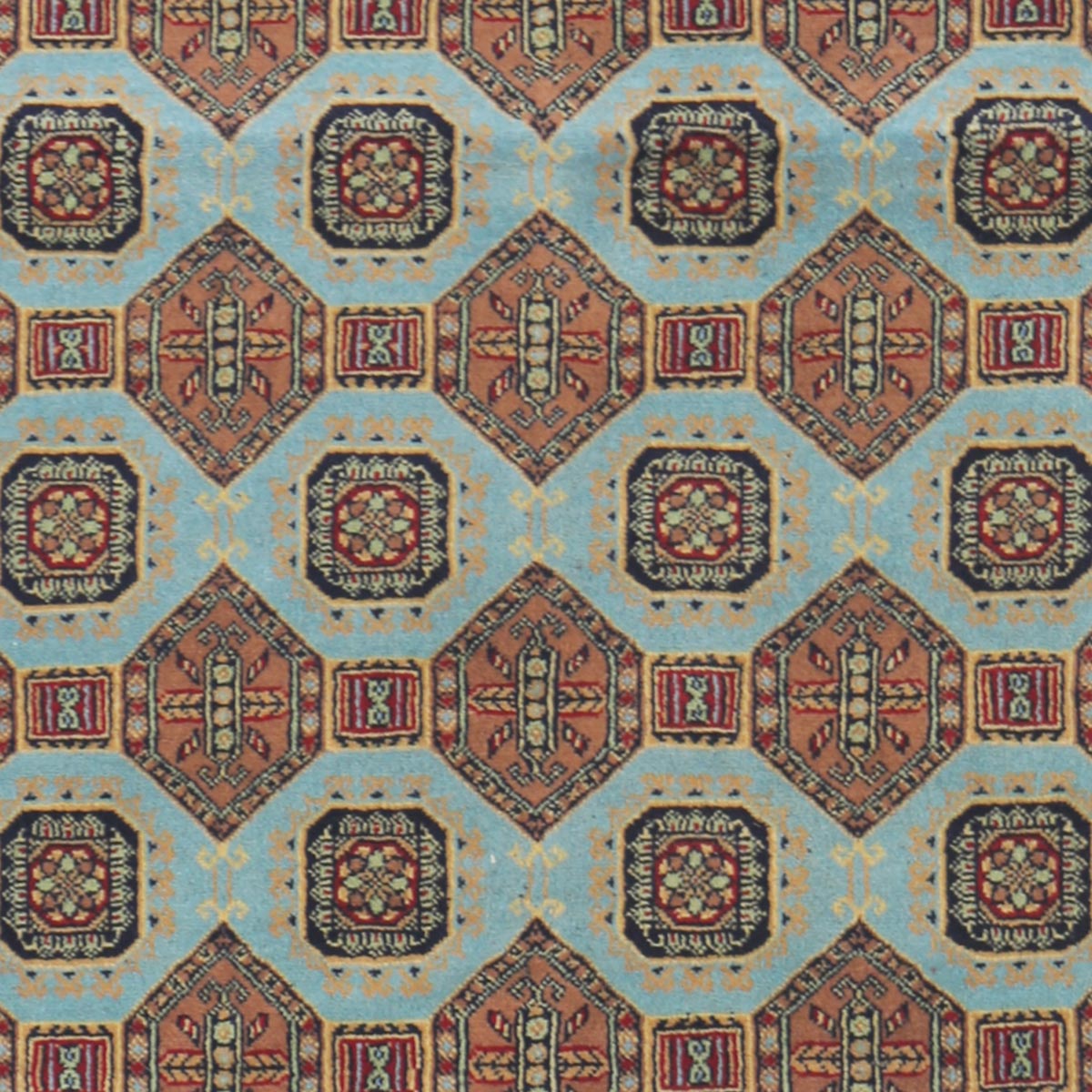 Teal Sariqi Dayer Shahi Design Handwoven Carpet | 4' 8" X 3' 4"