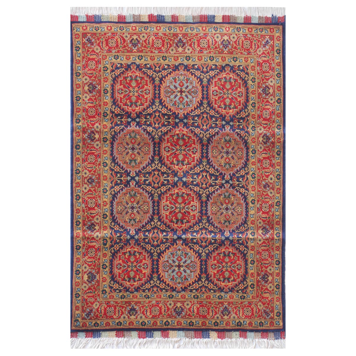 Orange Abrisham Design Handwoven Carpet | 4' 8" X 3' 4"