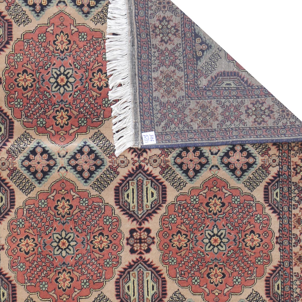 Coral Peach Patnosi Design Handwoven Carpet | 4' 11" X 3' 3"