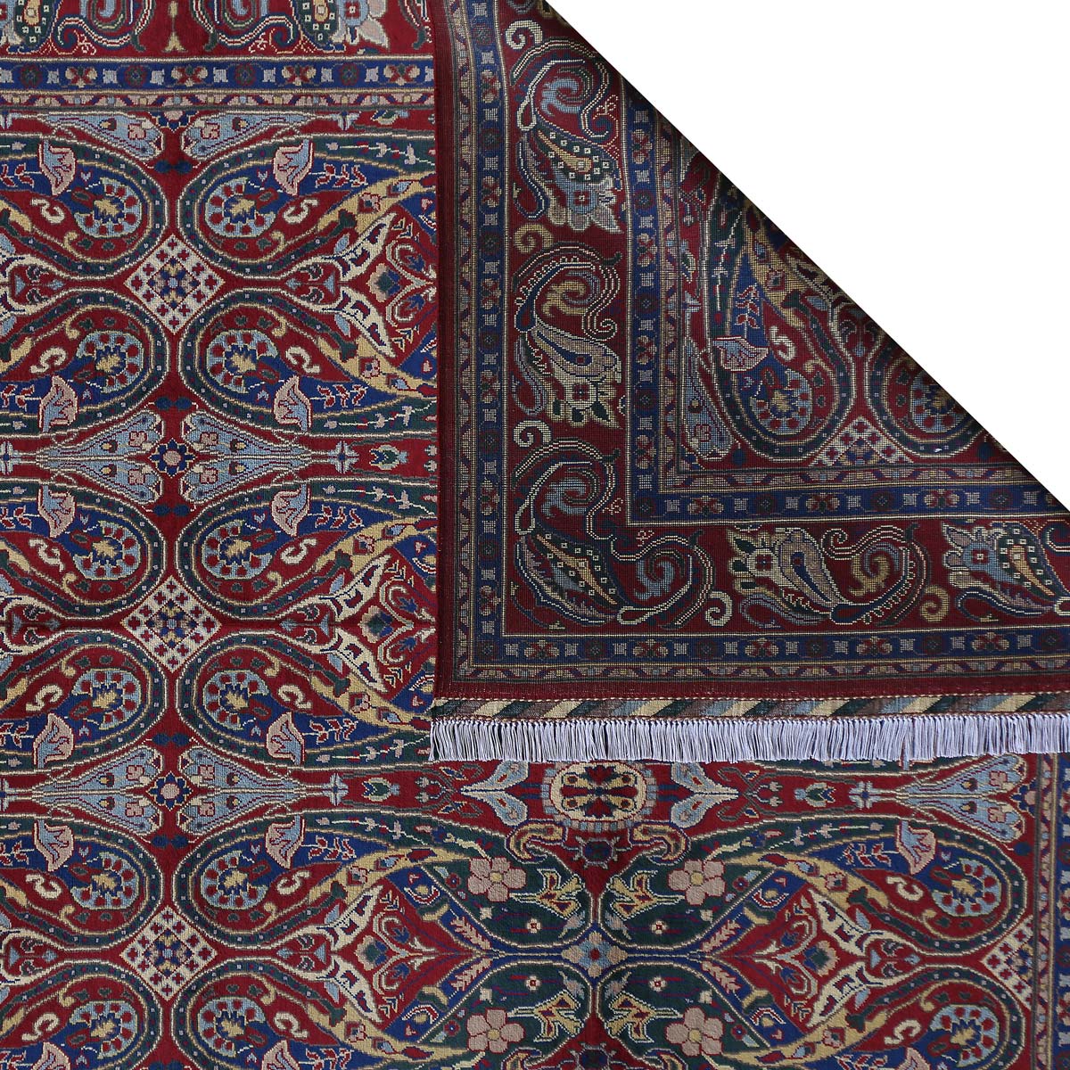 Heart Design Original Afghan Handwoven Carpet | 9' 5" X 5' 6"