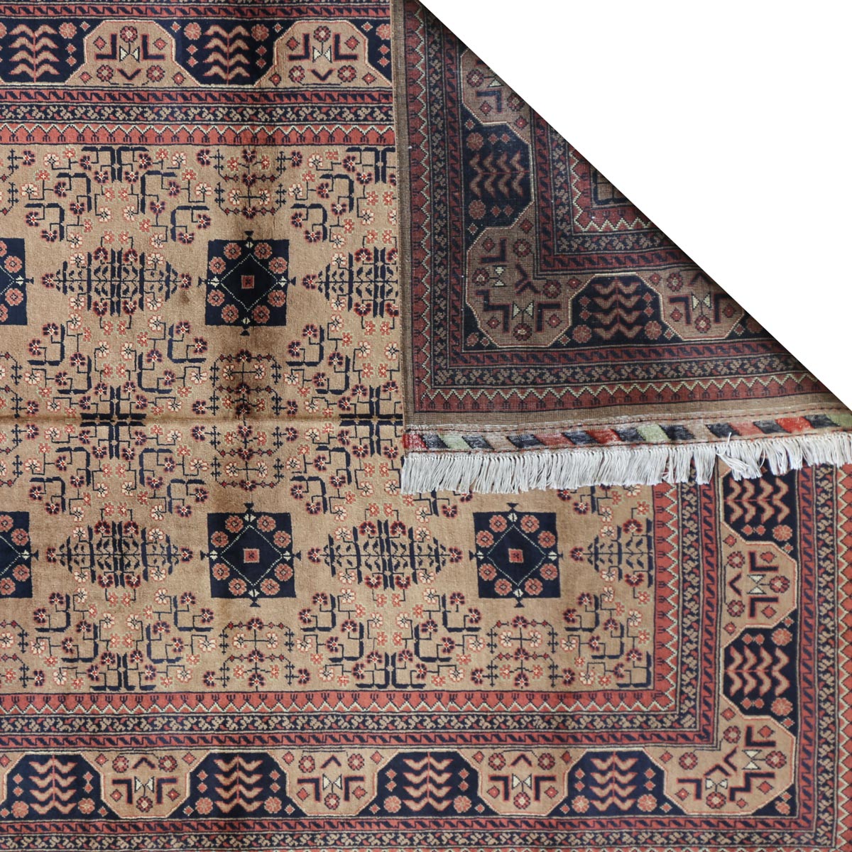 Bukhara Design Afghan New Handmade Carpet | 6' 6" X 5' 0" 