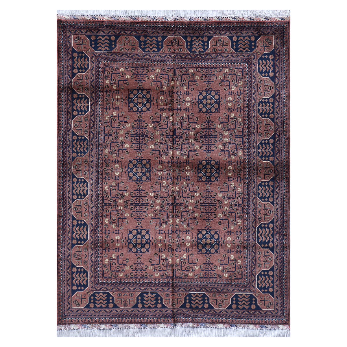 Bukhara Design Afghan Original Handwoven  Carpet | 9' 7" X 5' 0" 
