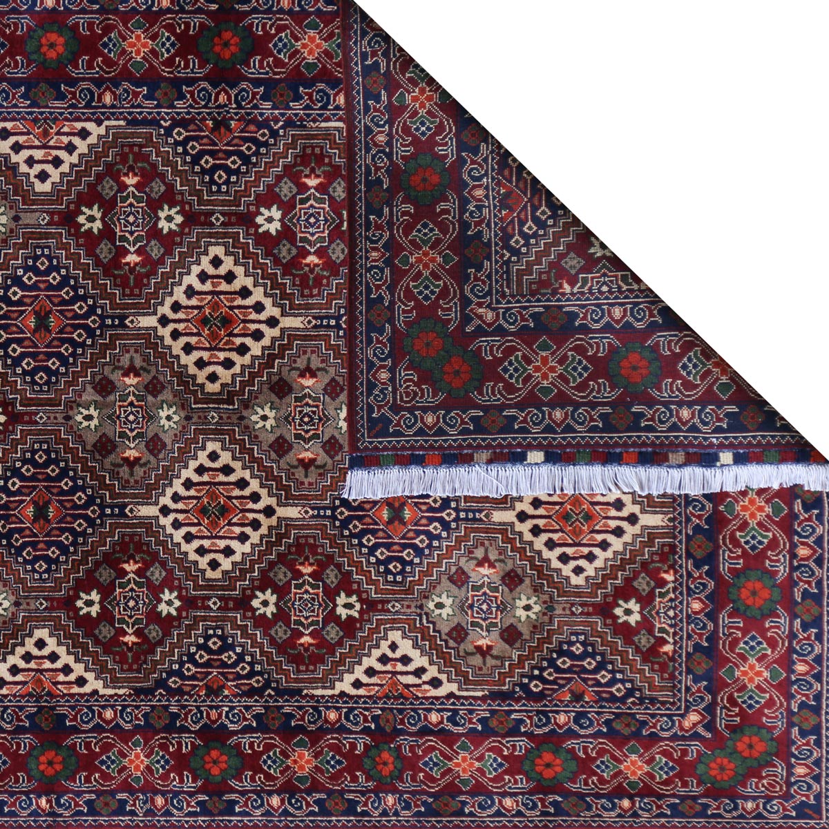 Yusouf Bahayee Design Afghan Handwoven Carpet | 6' 7" X 4' 9" 