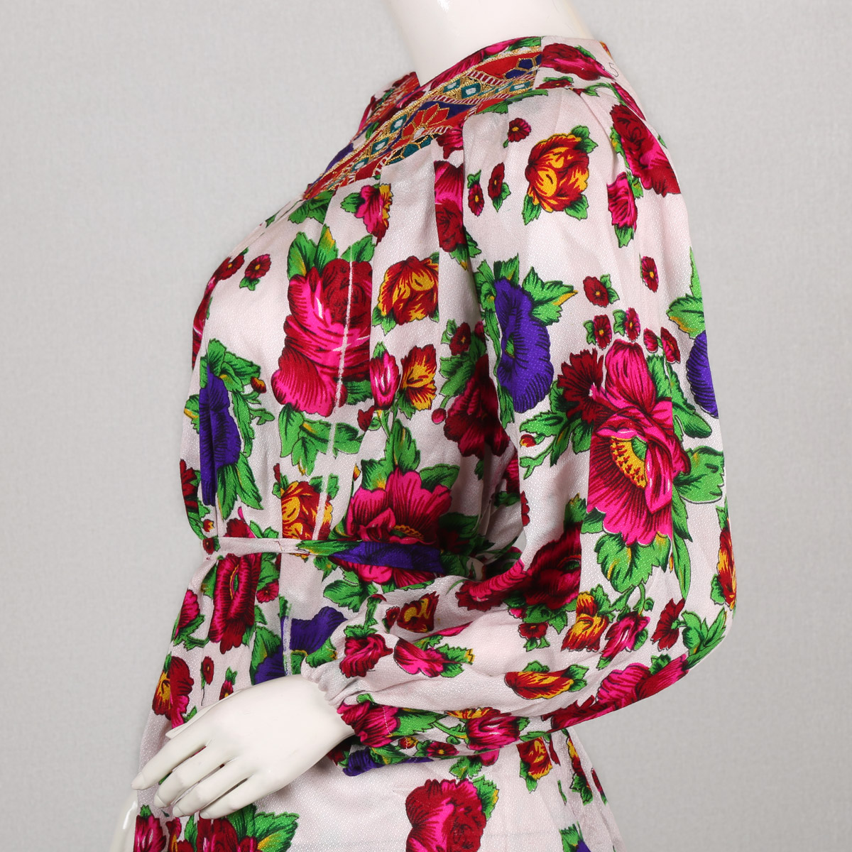 Floral Printed Wrap Top | Golnegar Cuff Sleeves Casual Wear Top