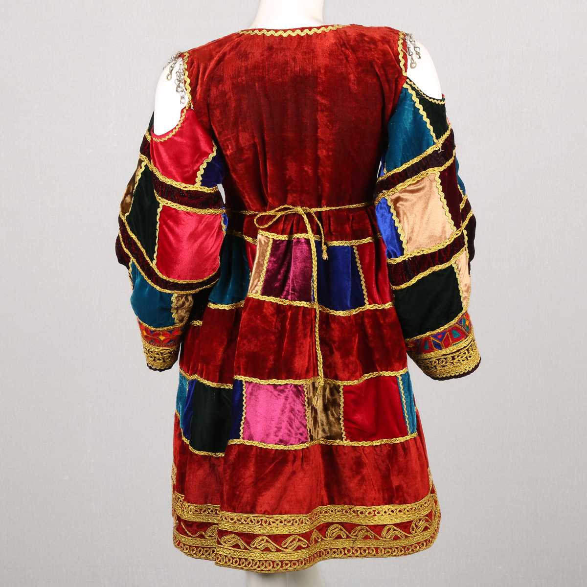 Red Kochi Embroidered Pleated Frock | Velvet Open Sleeves Paty Wear Frock