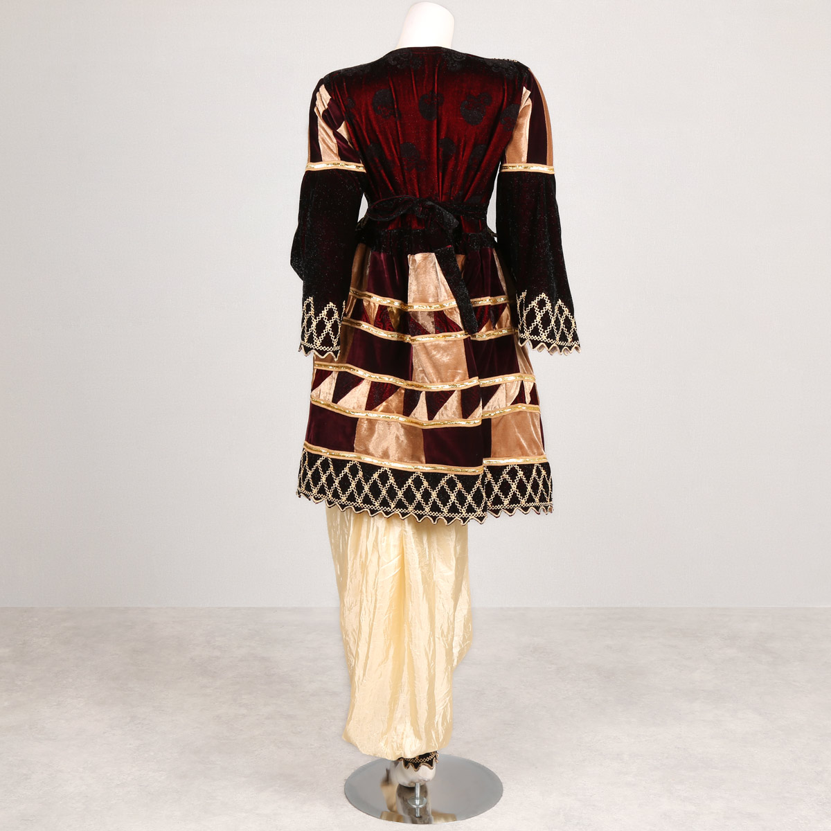 Black Cherma & Coin embroidered Frock | Silk Bell Sleeves Pleated Short Dress