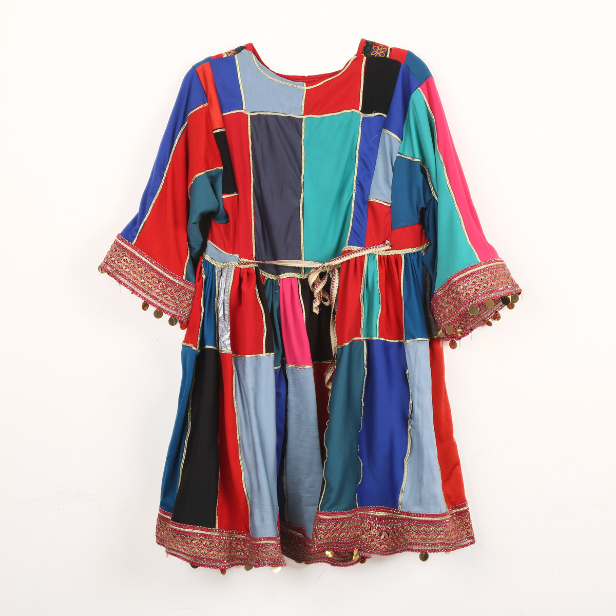 Floral & Coin Embroidered Patched Skirt Dress | Kashi Balloon Sleeves Dress