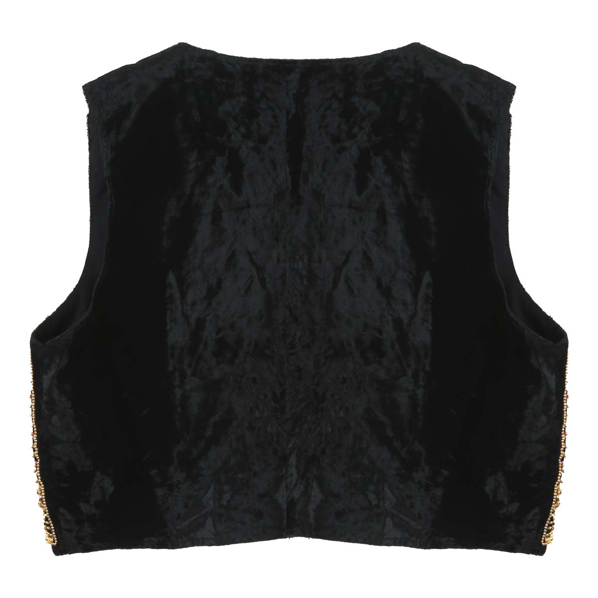 Black Full Bead Embroidered Women's Waistcoat | Silk Party Wear Fancy Vest