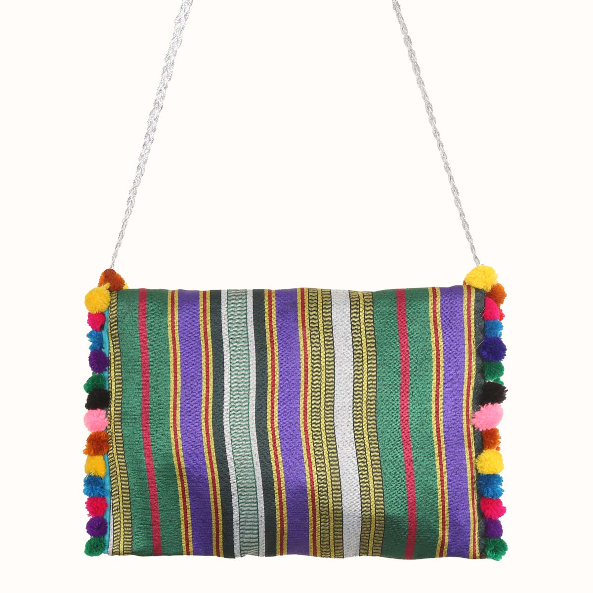 Colorful Striped Shoulder Bag | Chain Strap Quilted Bag
