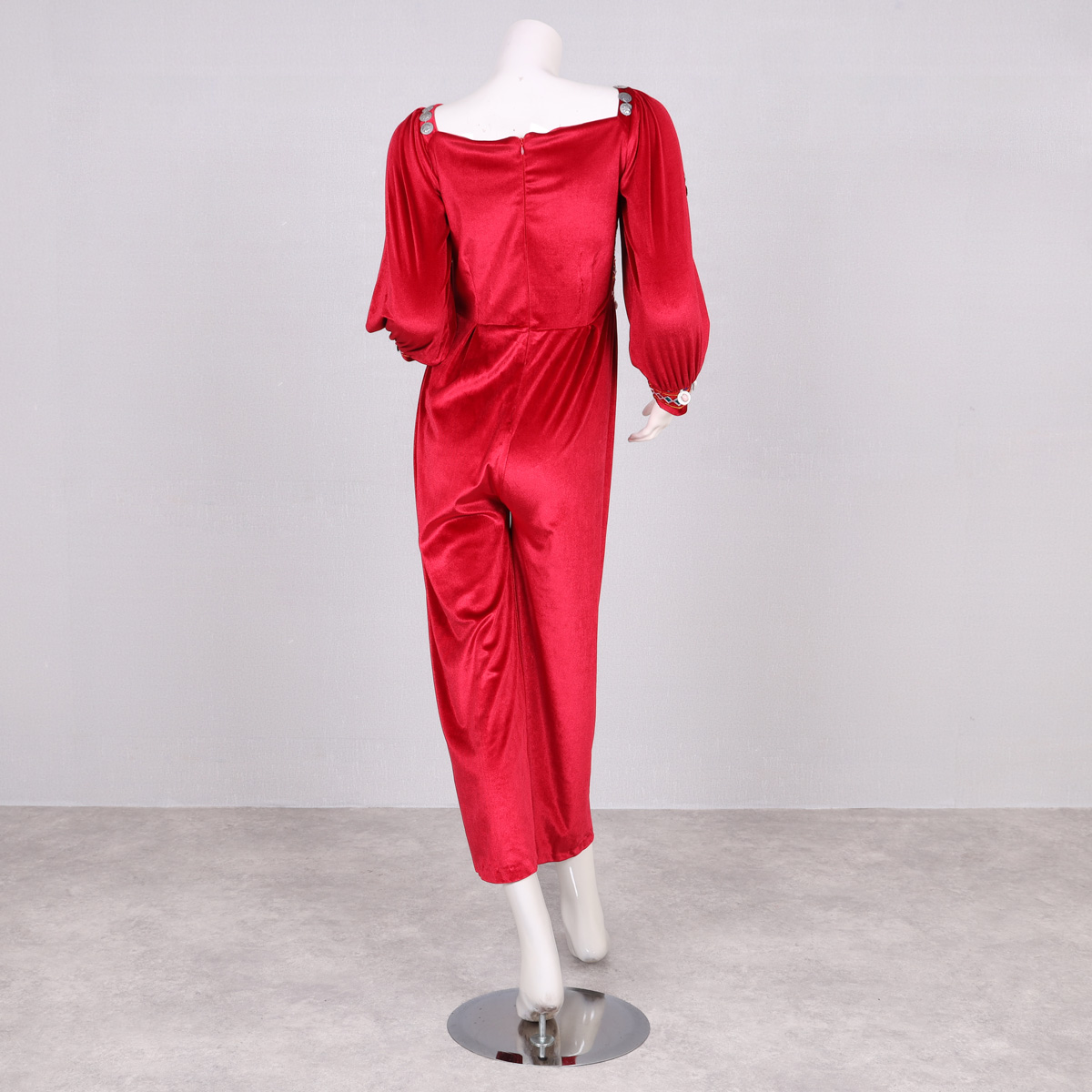 Pink Embroidered Women's Jumpsuit | Velvet Jumpsuit
