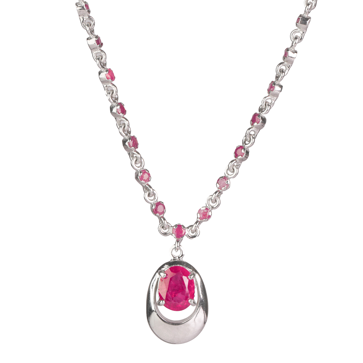Ruby Dangle Earrings, Ring, Pendant | Silver 925 Women Jewelry Set 