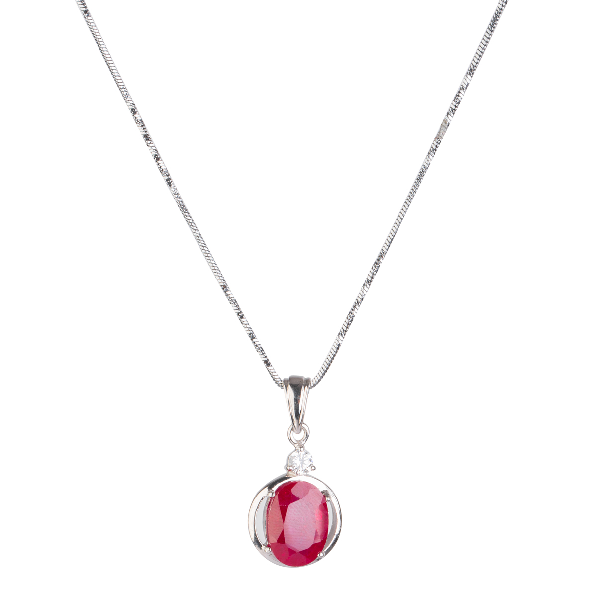 Oval Cut Ruby Gemstone Jewelry Set | Women Pendant Earring and Ring  