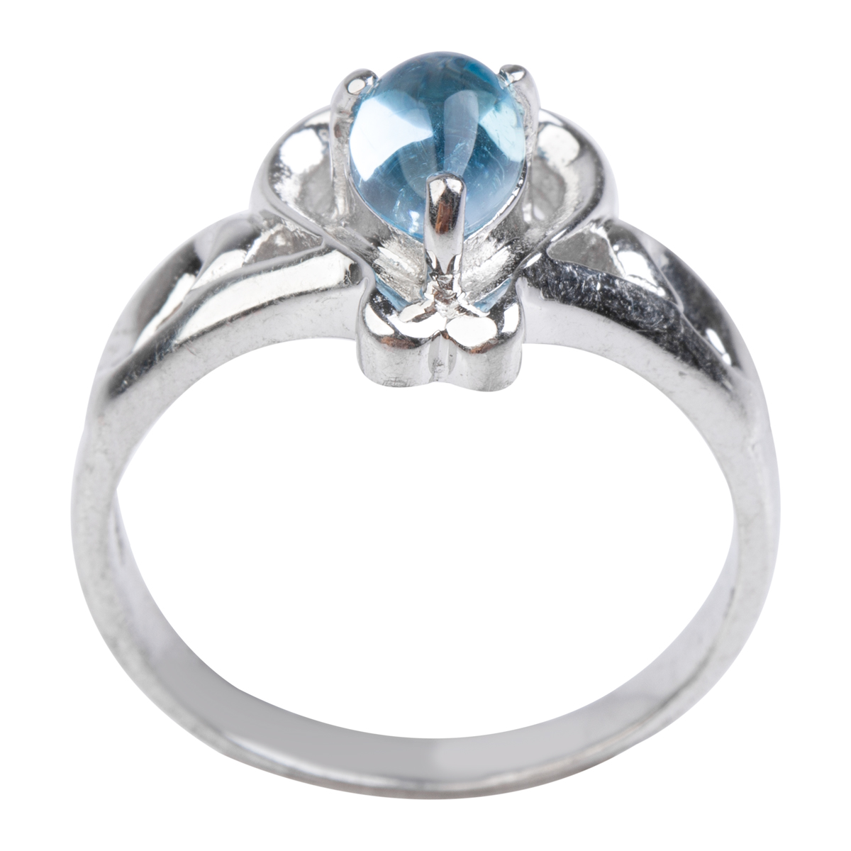 Blue Topaz Women Jewelry| Silver Carved Necklace With Hooked Earring and Ring