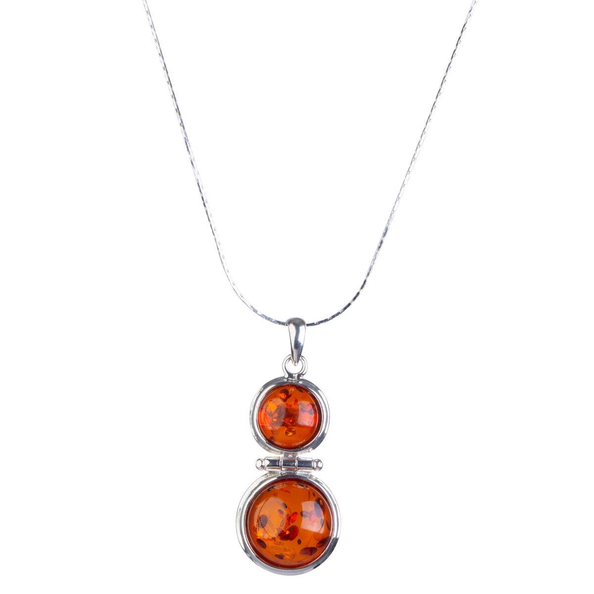 Orange Agate Stone Jewelry Set| ‌Silver Teardrop Necklace and Earring 