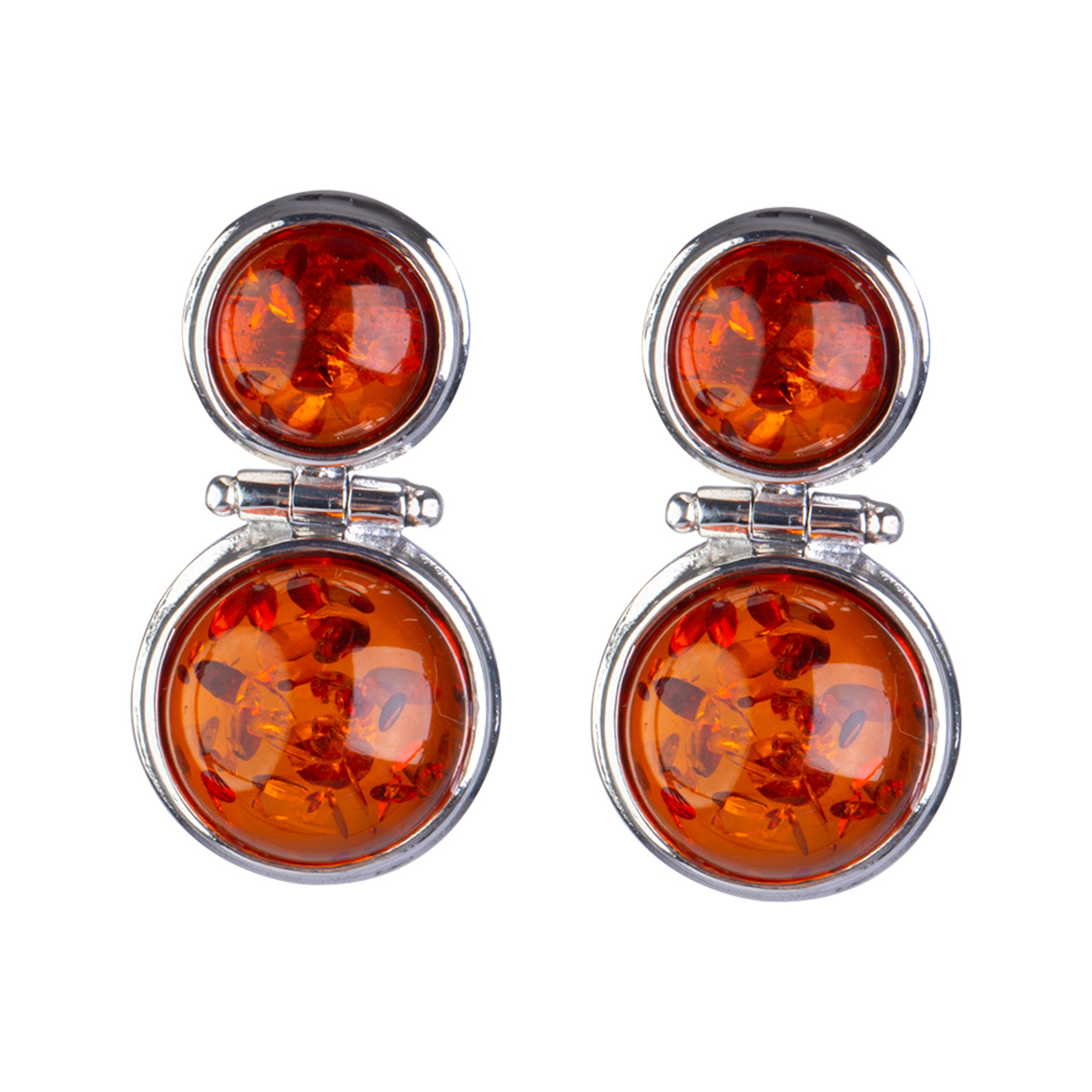 Orange Agate Stone Jewelry Set| ‌Silver Teardrop Necklace and Earring 