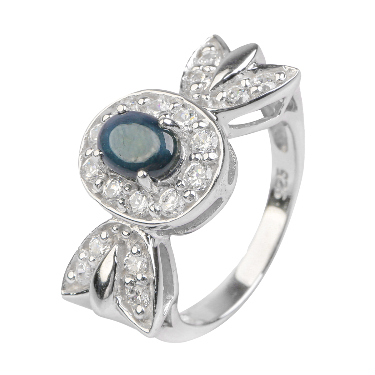 Bridal Sapphire Graduated Locket Set | Silver 925 Fancy Ring Earring and Necklace