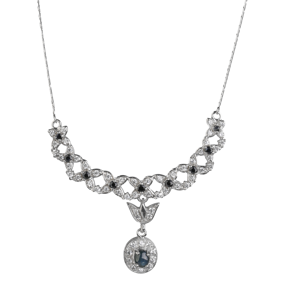 Bridal Sapphire Graduated Locket Set | Silver 925 Fancy Ring Earring and Necklace
