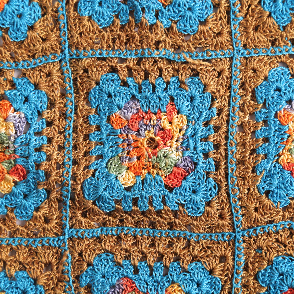 Handknitted Pillow Case | Square Pattern Embroidered Pillow Cover
