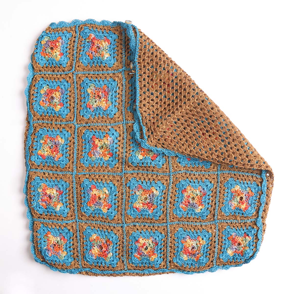 Handknitted Pillow Case | Square Pattern Embroidered Pillow Cover