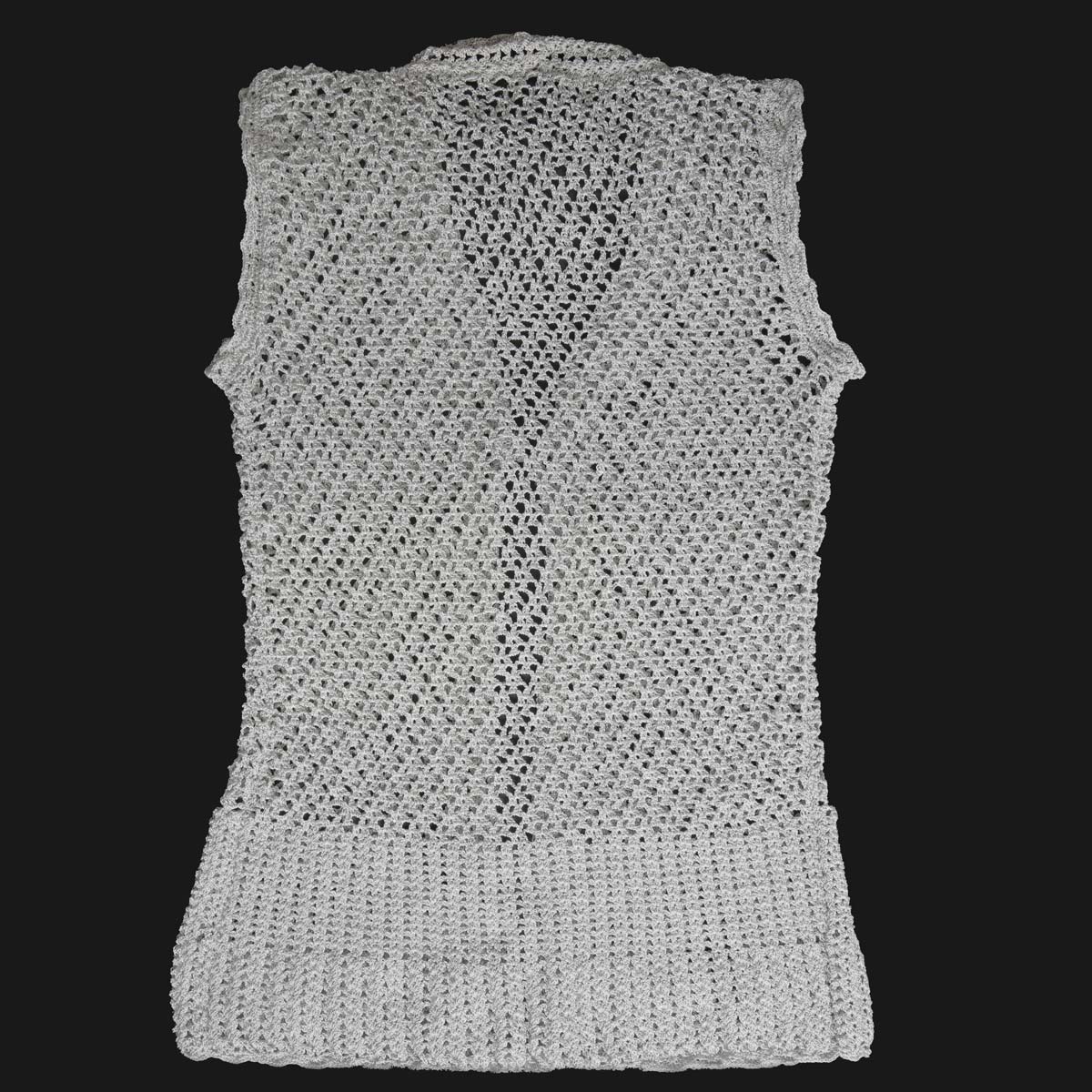 Sleeveless Hand-Knitted Vest | Gray Women's Sweater
