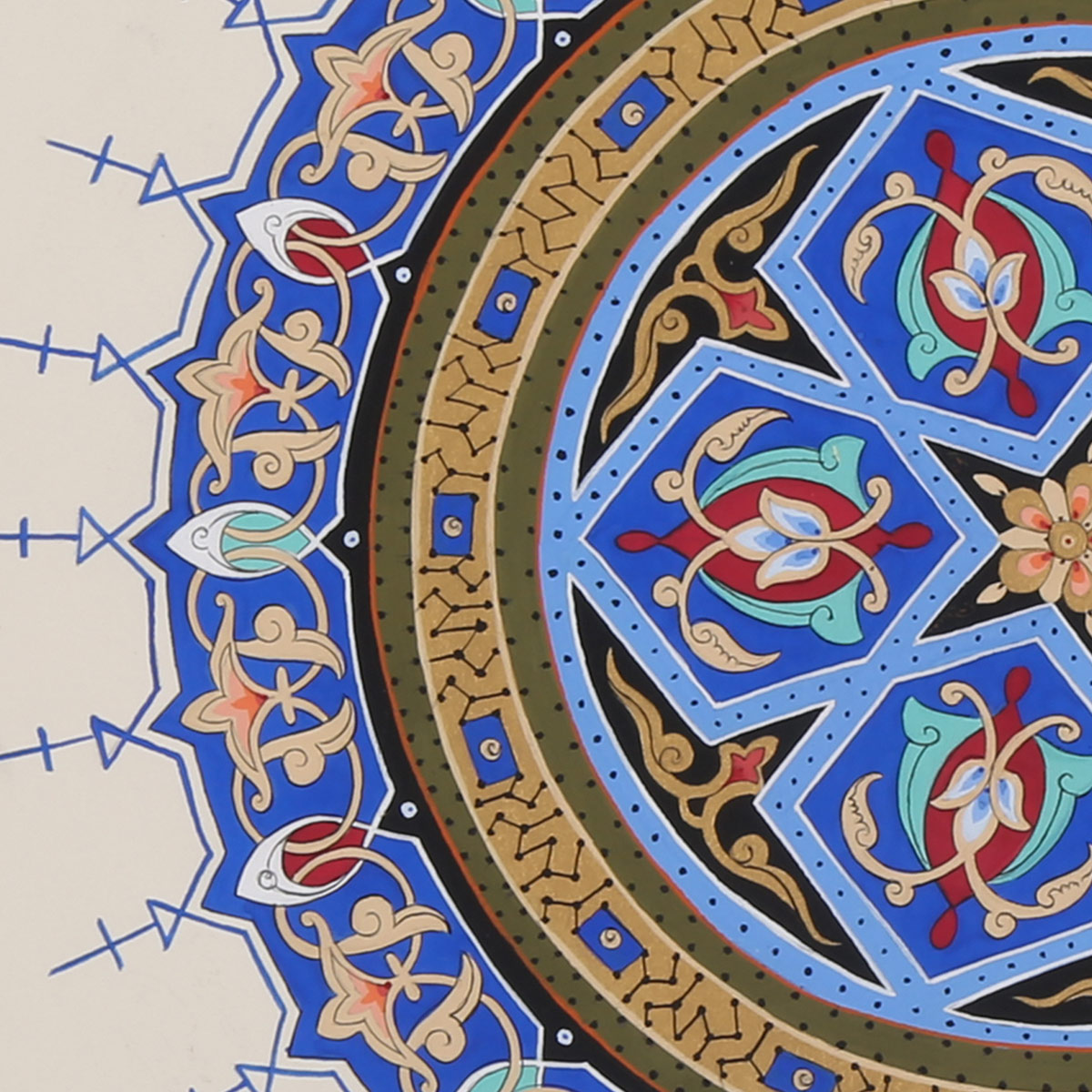 Shamsa Sitara Artwork with White Background | Colorful Classic Mandala Art