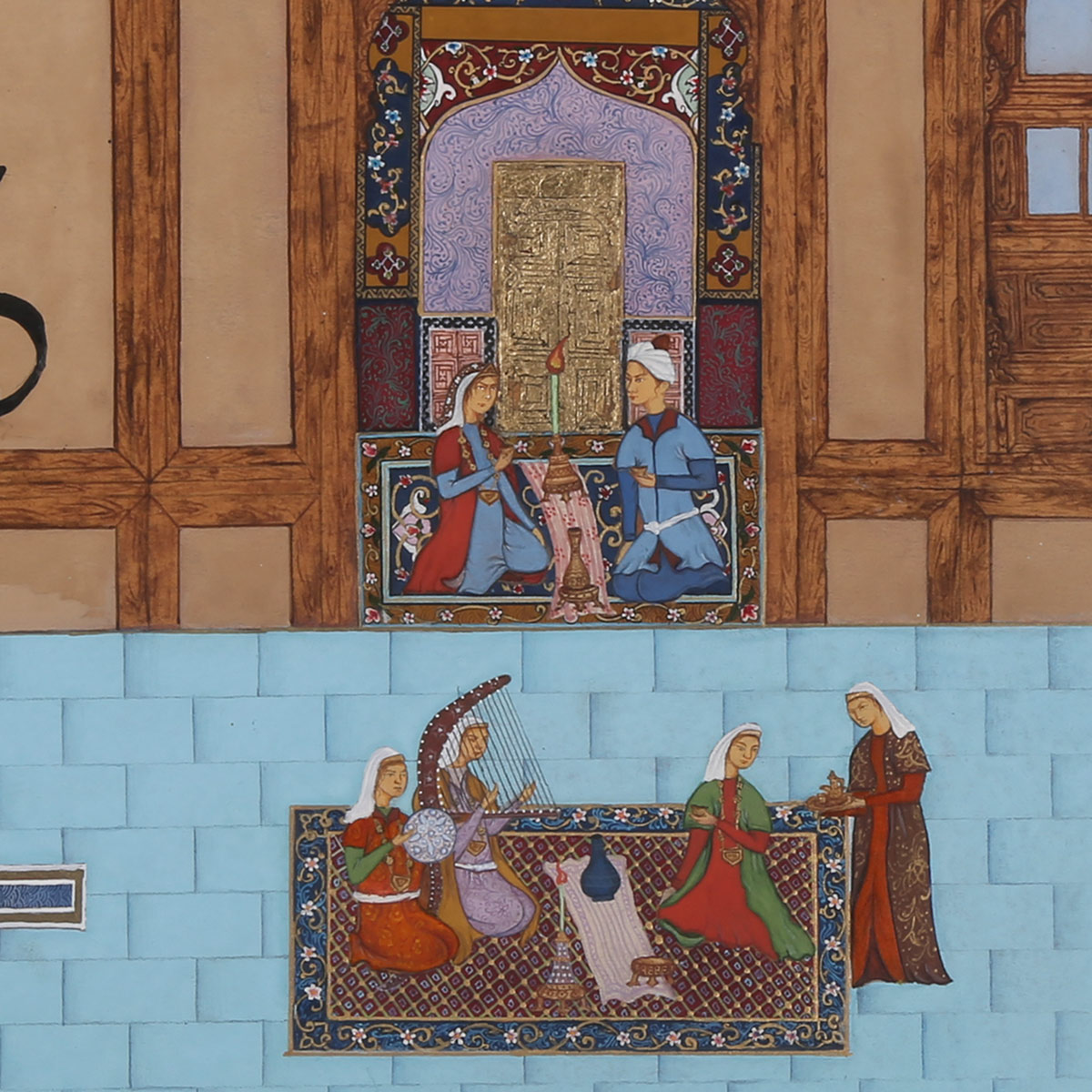 Ancient Morad Khani Painting on Paper | Royal Wall-Hanging Artwork