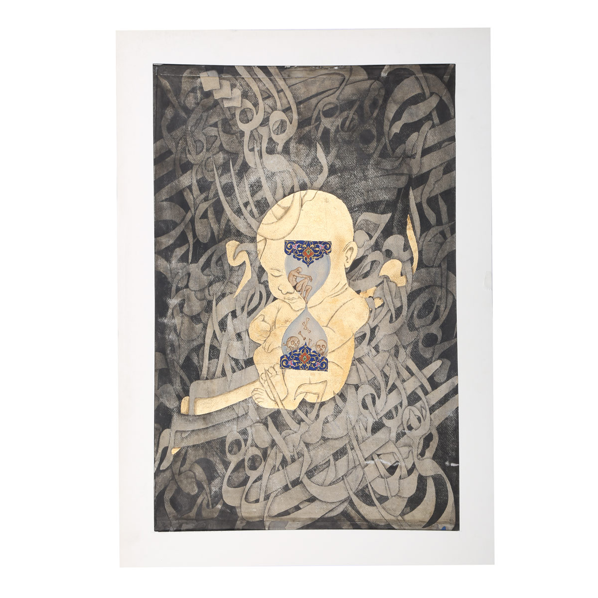 Trilogy of Life: Baby, Time, and Calligraphy | Wall Artwork