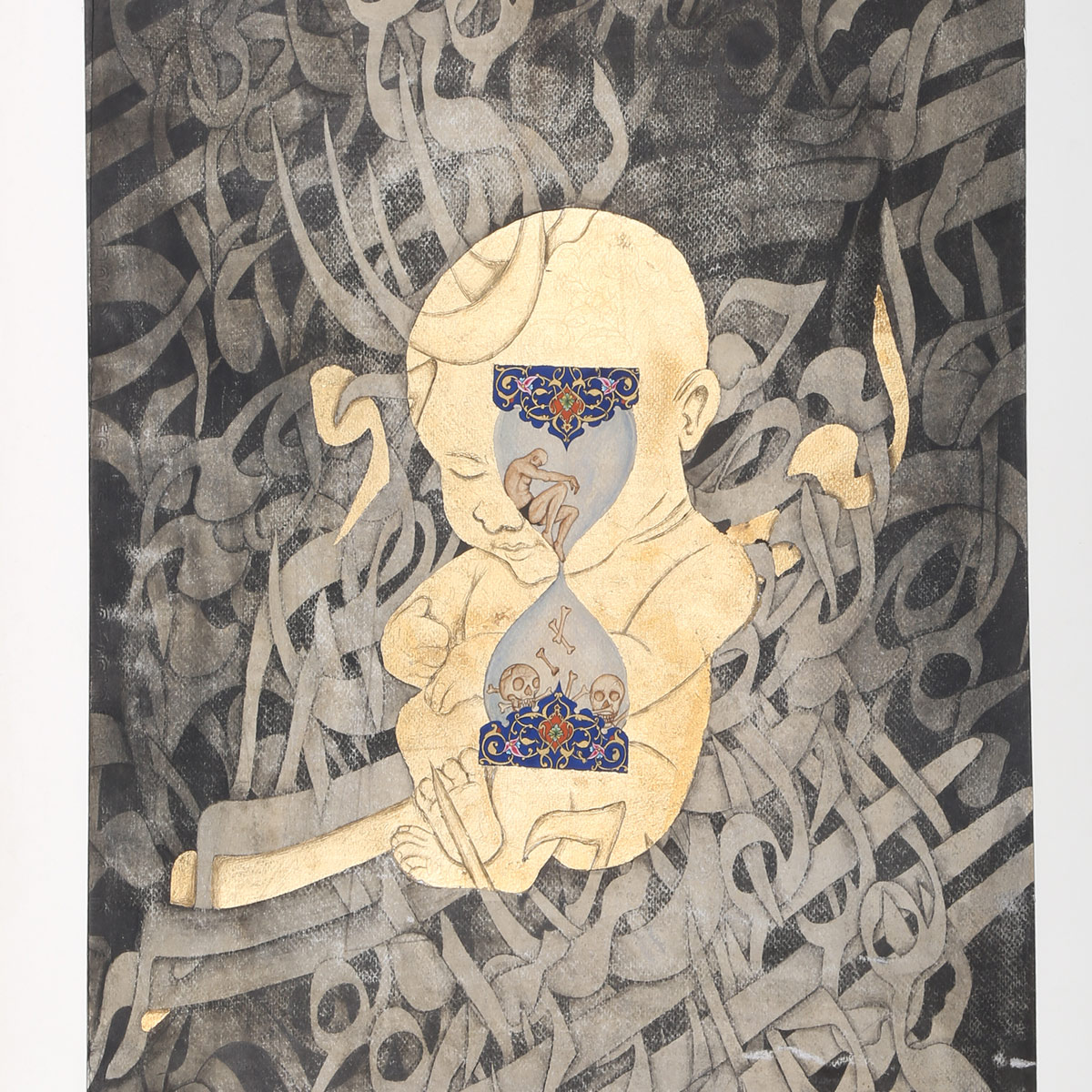 Trilogy of Life: Baby, Time, and Calligraphy | Wall Artwork