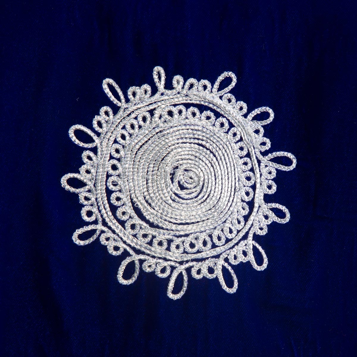 Blue Velvet Waistcoat | White Cherma Embroidered Waistcoat
