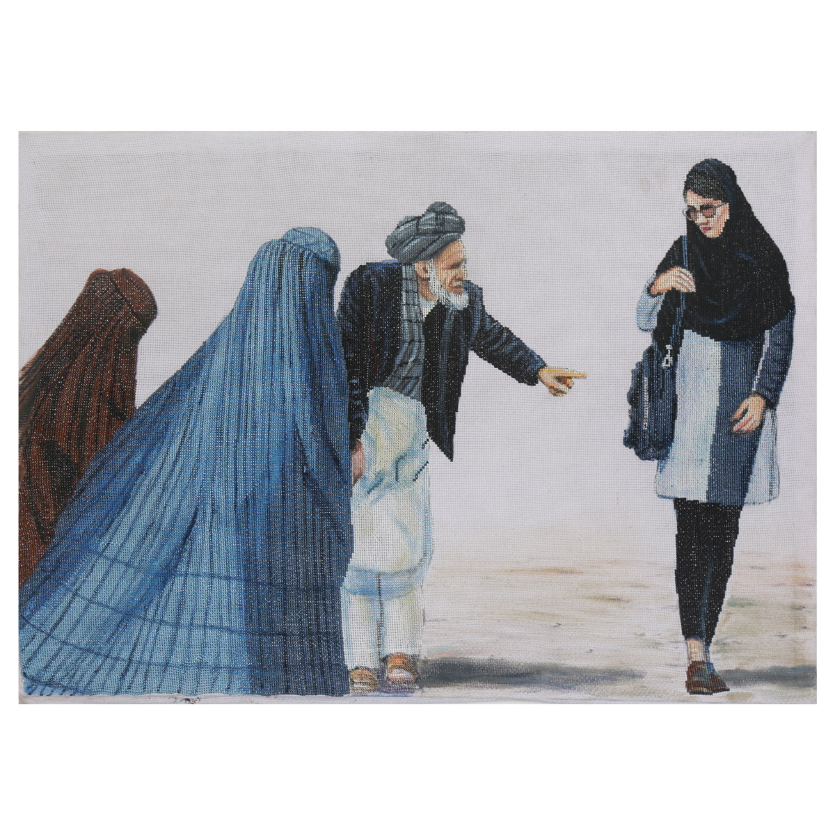 Afghan Cultural Diversity Artwork| Beautiful Needlework on Canvas