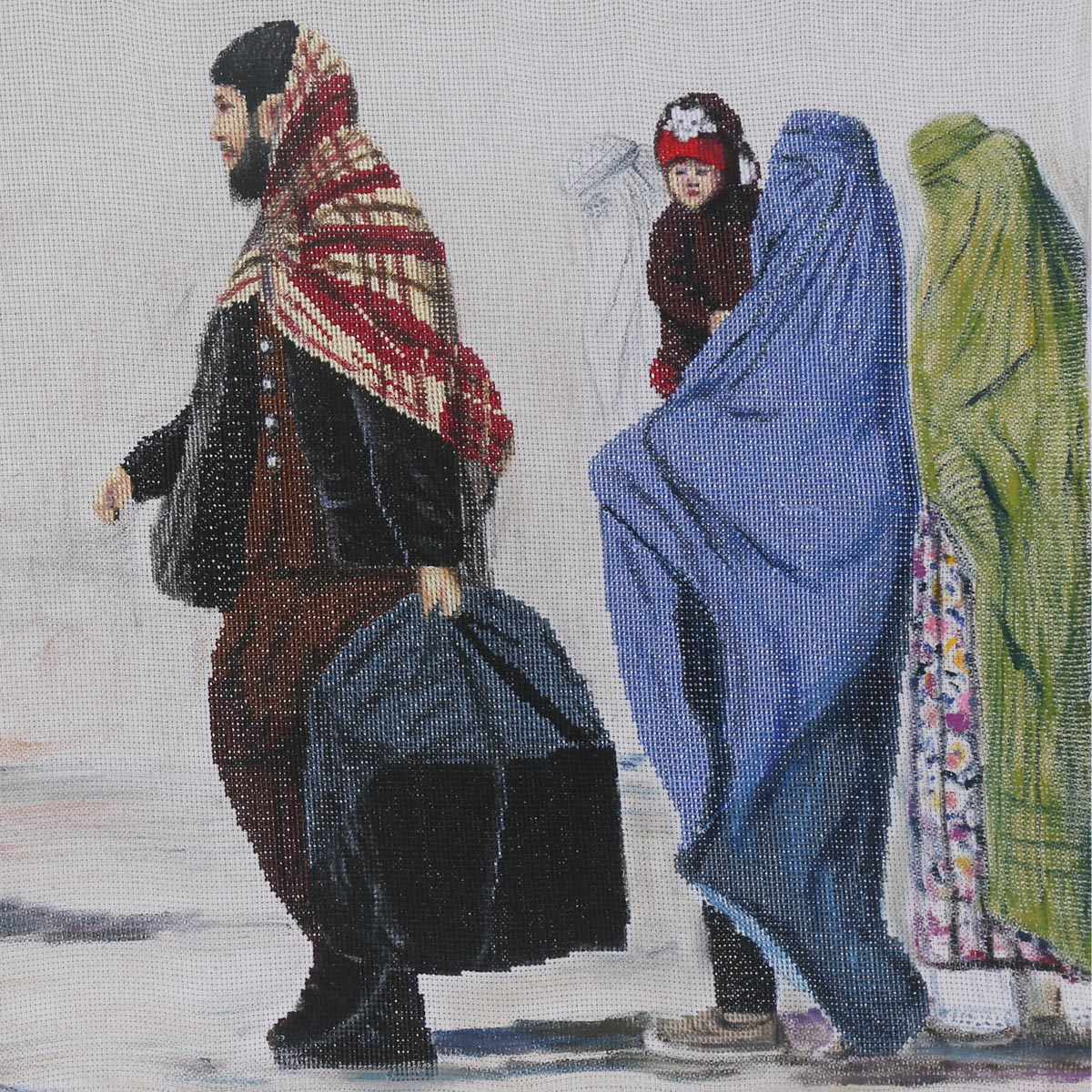 Beautiful Afghan Women Artwork| Best Needlework on Canvas Art