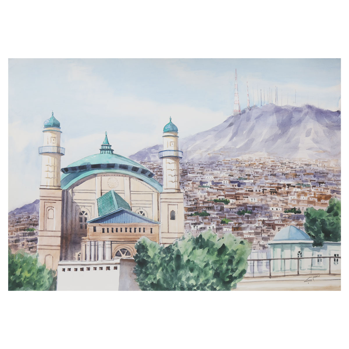 Shah 2 Shamshira Mosque Artwork| Kabul Historical Mosque Artwork