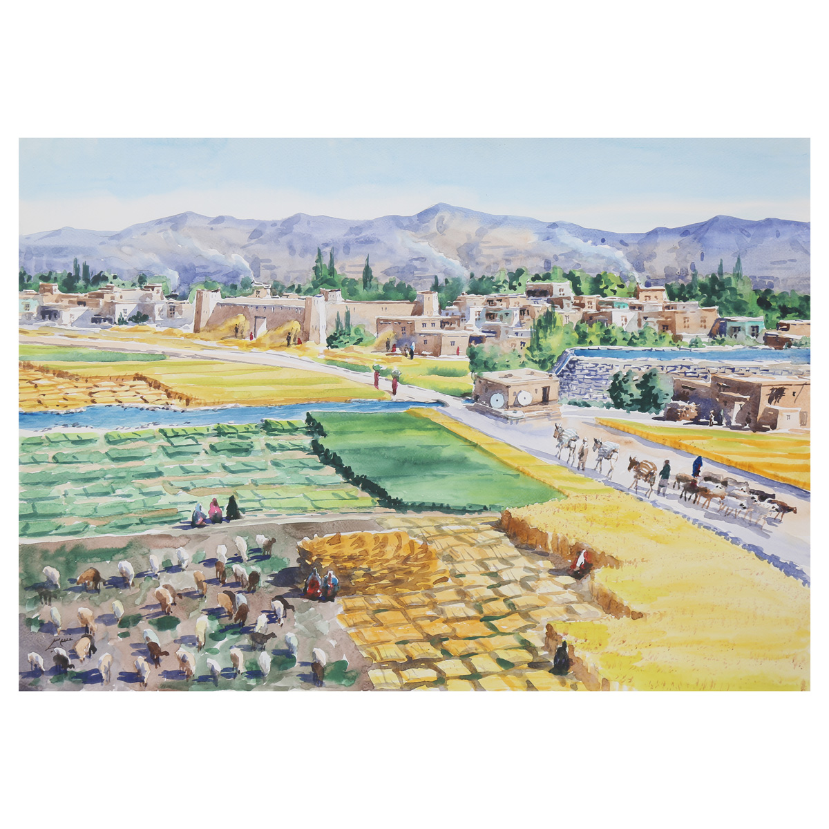 Fabulous Village Life Painting| Best Village View Artwork